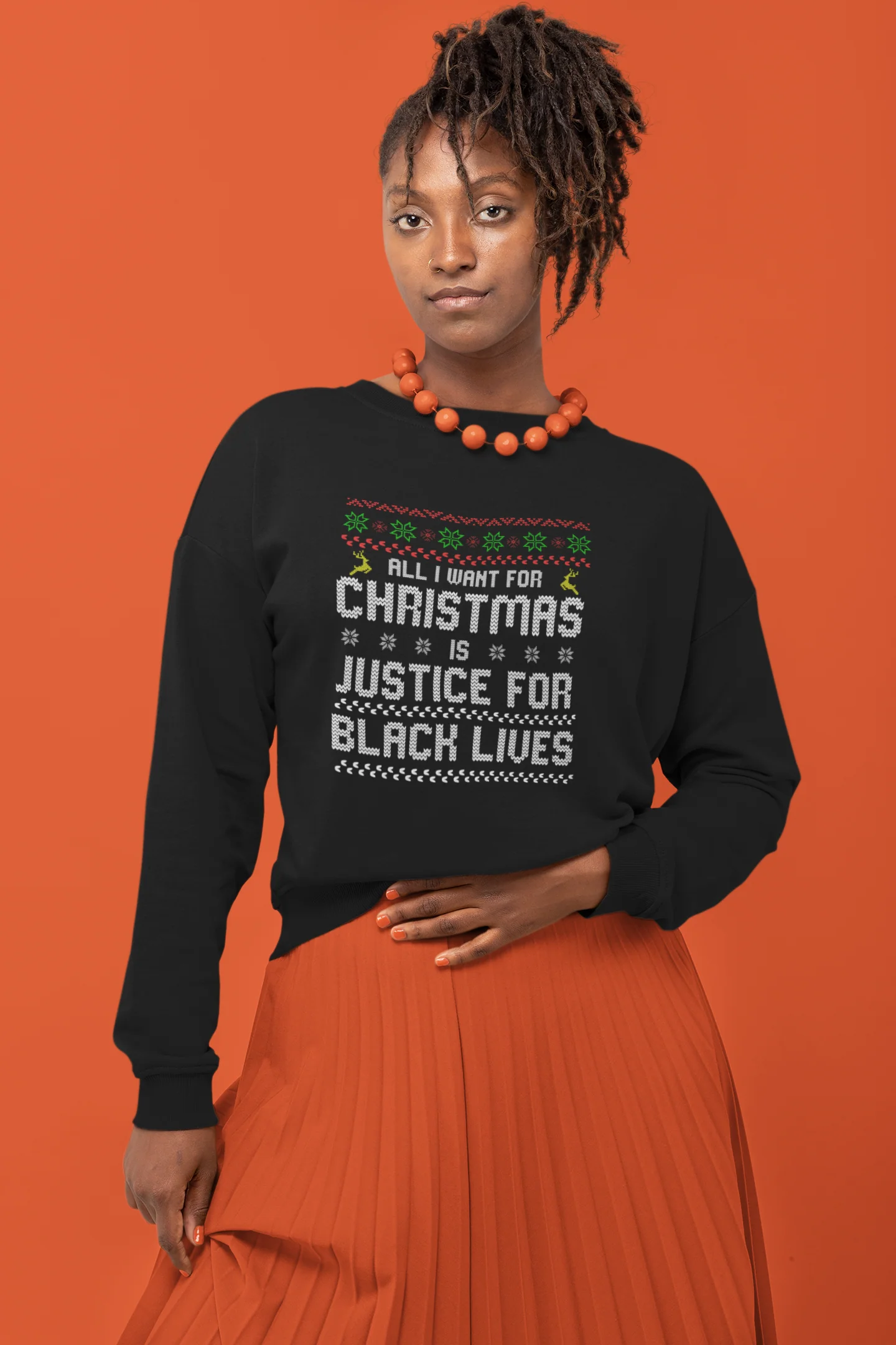 All I Want for Christmas - Black Lives Matter - Unisex Christmas Sweater - Image 3